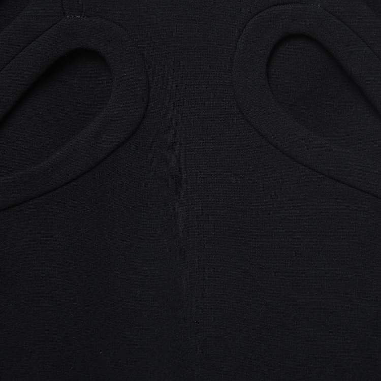 Pre Owned Diane Von Furstenberg  Black Jersey Cut-Out Midi Dress M