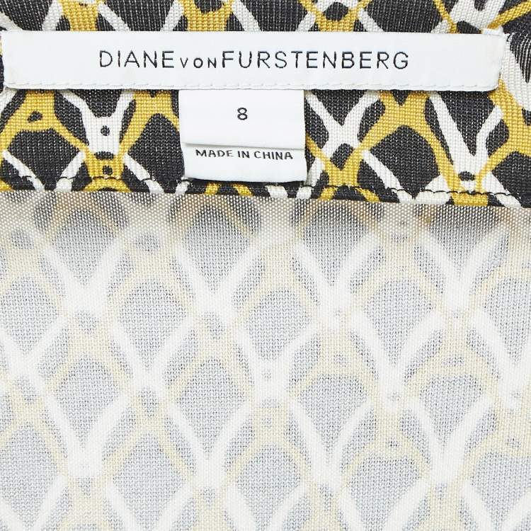 Pre Owned Diane Von Furstenberg Multicolor Jersey Wrap Dress M