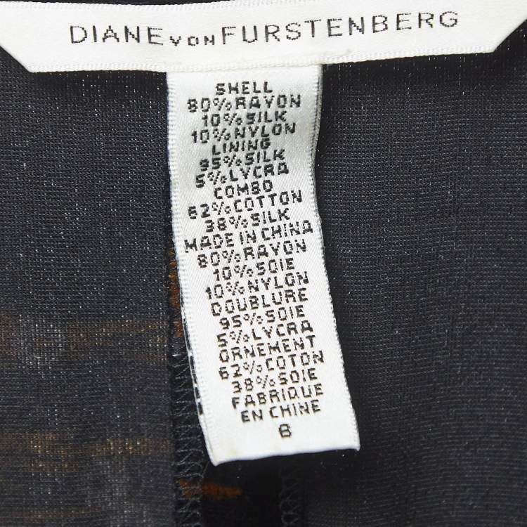 Pre Owned Diane Von Furstenberg Multicolor Velvet Printed Wrap Dress M