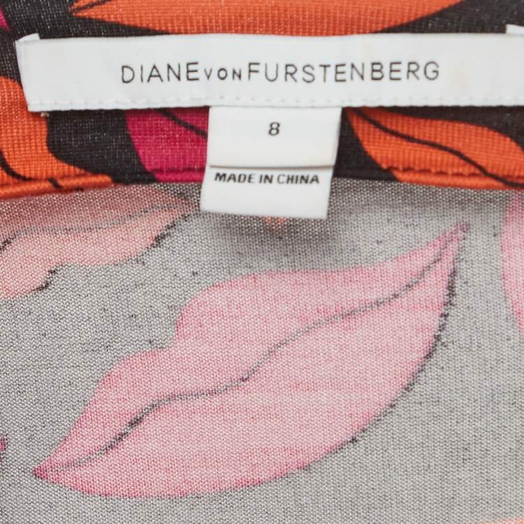 Pre Owned Diane Von Furstenberg Multicolor Jersey Wrap Dress M