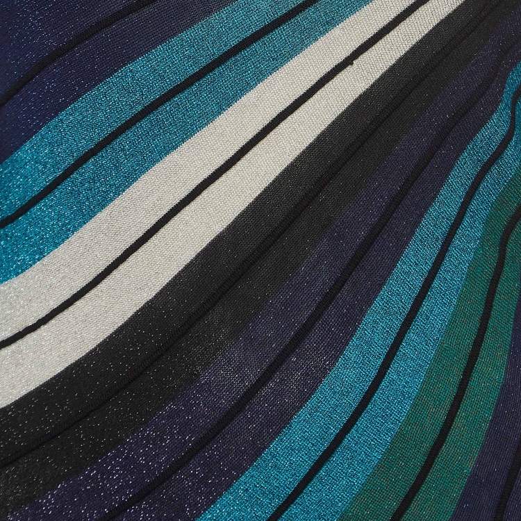 مملوكة مسبقًا Diane Von Furstenberg Multicolor Striped Knit Long Sleeve Top S