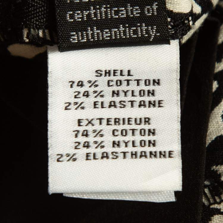 Pre Owned Diane Von Furstenberg Black/White Abstract Print Cotton Blend Skinny Pants S