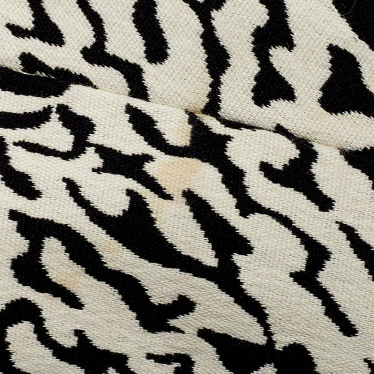 Pre Owned Diane Von Furstenberg Black/White Abstract Print Cotton Blend Skinny Pants S