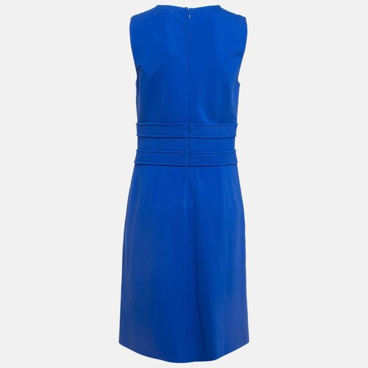 Pre Owned Diane Von Furstenberg Blue Knit Sleeveless Midi Dress M