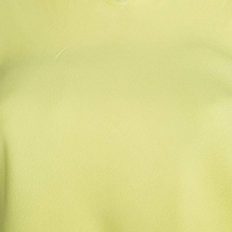Pre Owned Diane Von Furstenberg Yellow Sleeveless Drop Waist Gagon Dress S