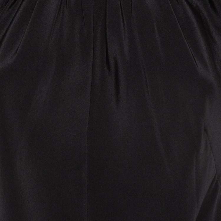 Pre Owned Diane Von Furstenberg Black Silk Tie-Up Detail Top S