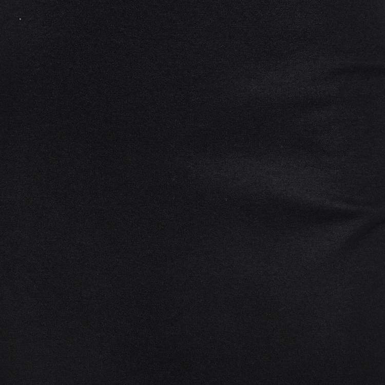 Pre Owned Diane Von Furstenberg Black Wool Pleated Detail Pencil Skirt L