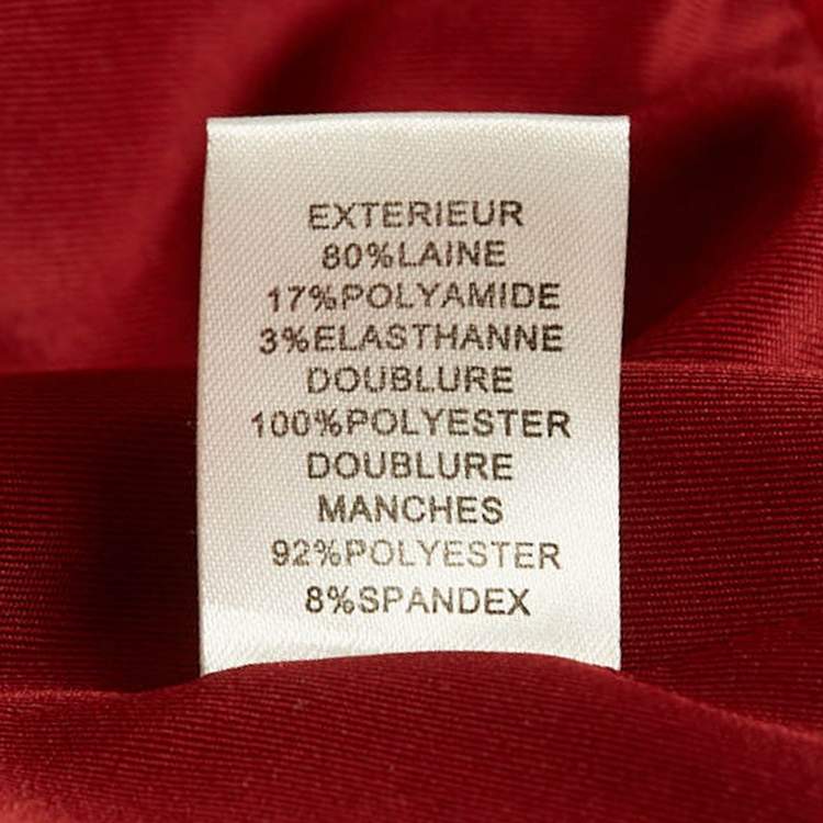 Pre Owned Diane Von Furstenberg Red Wool Single Breasted Blazer M