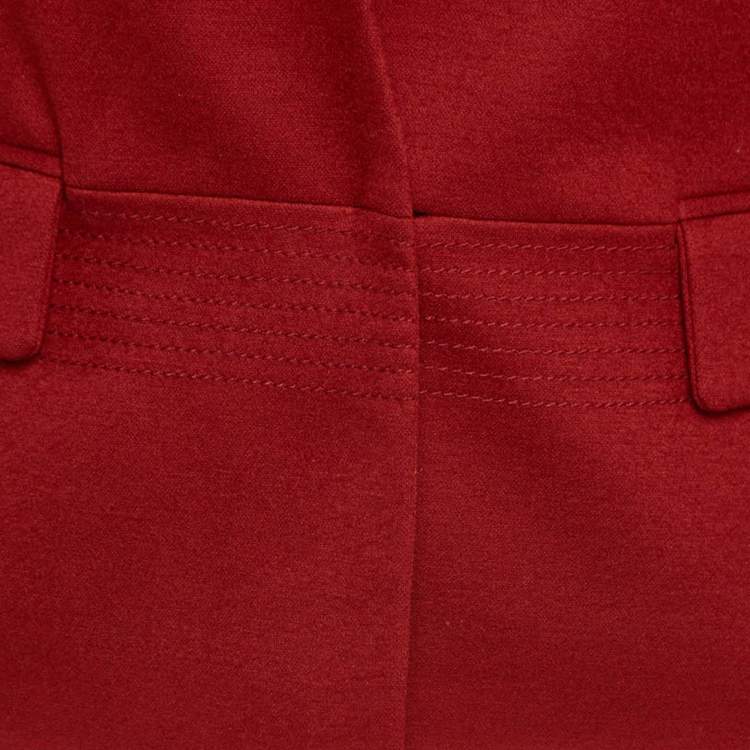Pre Owned Diane Von Furstenberg Red Wool Single Breasted Blazer M