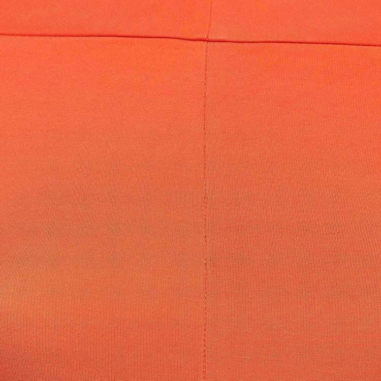 Pre Owned Diane Von Furstenberg Orange Stretch Knit Bodycon Mini Dress XS