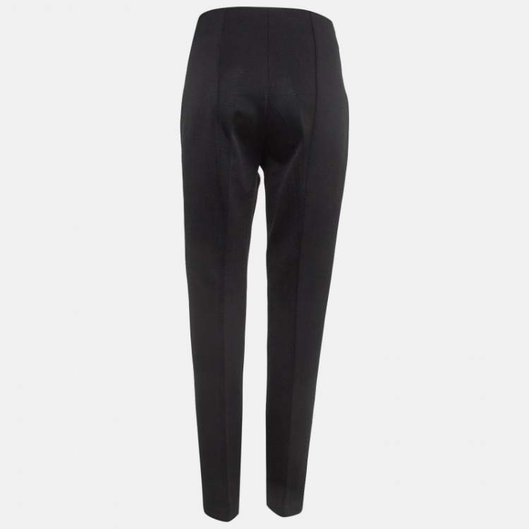 Pre Owned Diane Von Furstenberg Black Stretch Knit Pants L