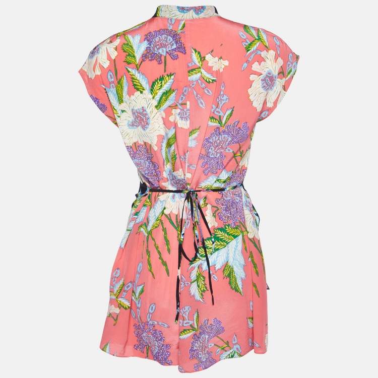 Pre Owned Diane Von Furstenberg Multicolor Printed Silk Blouse M