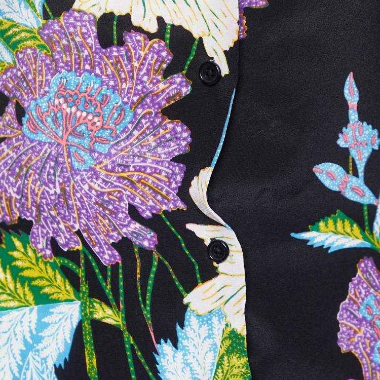 Pre Owned Diane Von Furstenberg Multicolor Printed Silk Blouse M