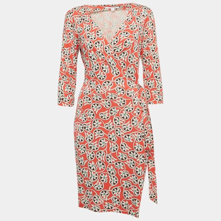 【DIANE von FURSTENBERG】セレステロンパー Diane Von Furstenberg Pink Printed Jersey Julian Wrap Dress