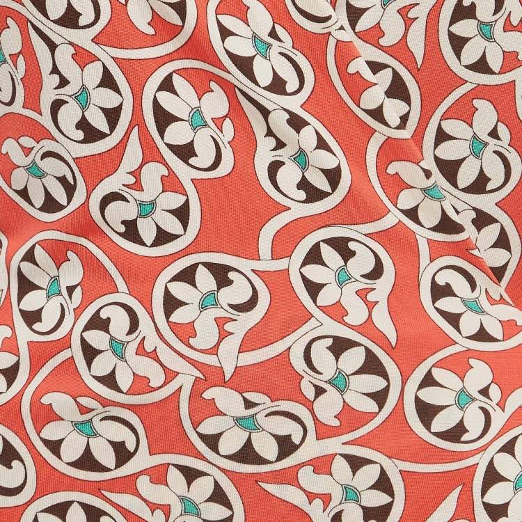 Pre Owned Diane Von Furstenberg Pink Printed  Jersey Julian Wrap Dress L