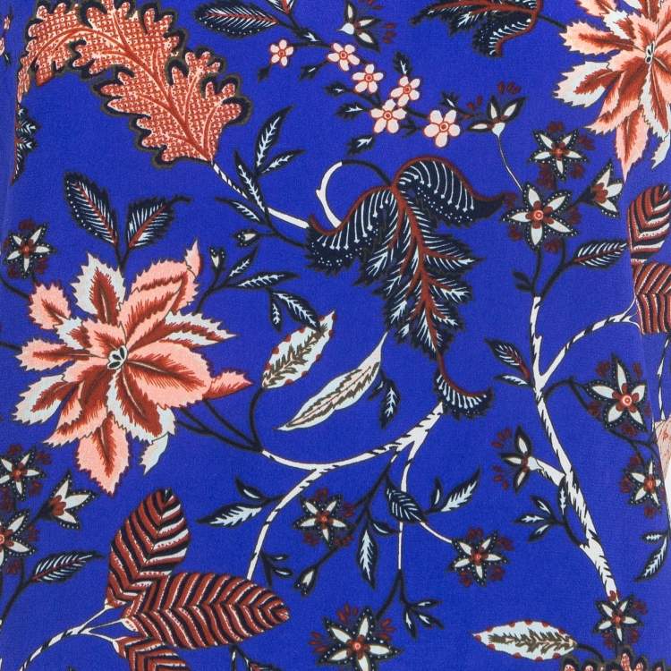 Pre Owned Diane Von Furstenberg Multicolor Printed Silk Shift Dress M