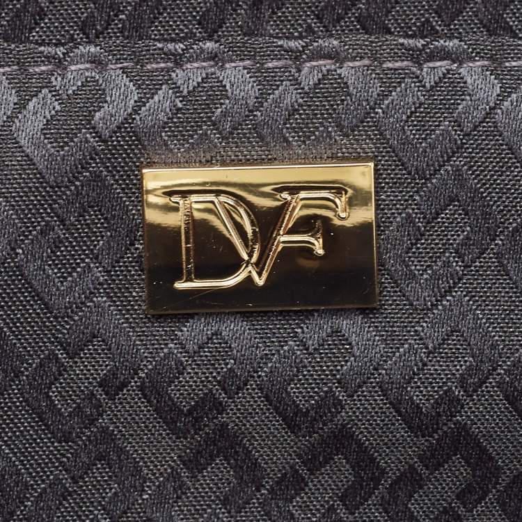 Pre Owned Diane Von Furstenberg Blue/Black Snakeskin Evil Eye Minaudiere Clutch