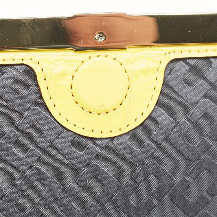 Pre Owned Diane Von Furstenberg Yellow Croc Embossed Leather 440 EVLP Clutch