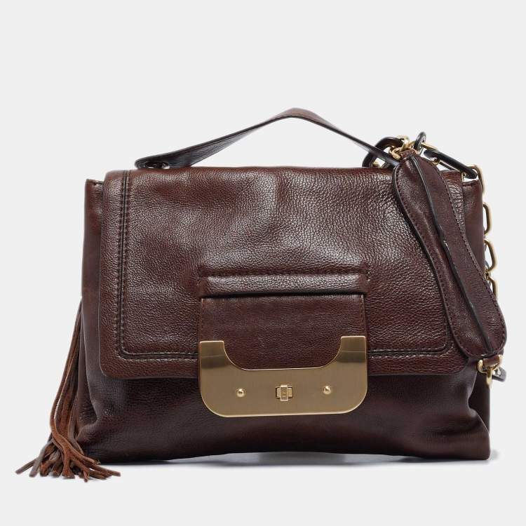 Pre Owned Diane Von Furstenberg Dark Brown Leather Harper Day Shoulder Bag