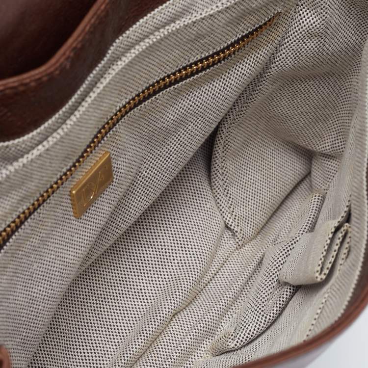 Pre Owned Diane Von Furstenberg Dark Brown Leather Harper Day Shoulder Bag