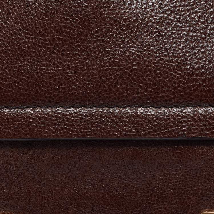 Pre Owned Diane Von Furstenberg Dark Brown Leather Harper Day Shoulder Bag
