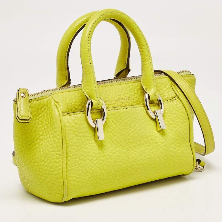 Pre Owned Diane Von Furstenberg Yellow Leather Mini Sutra Top Handle Bag
