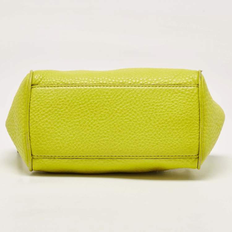 Pre Owned Diane Von Furstenberg Yellow Leather Mini Sutra Top Handle Bag