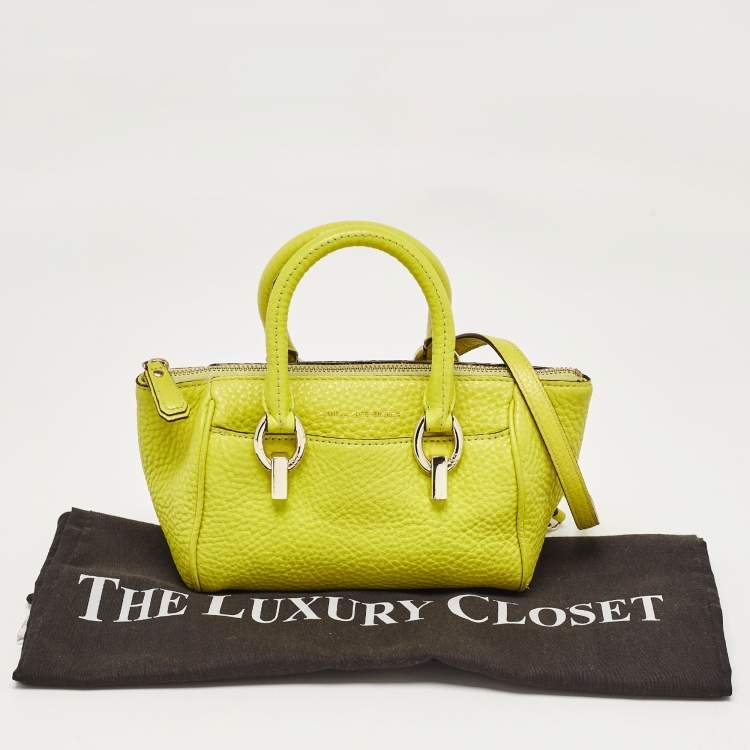 Pre Owned Diane Von Furstenberg Yellow Leather Mini Sutra Top Handle Bag
