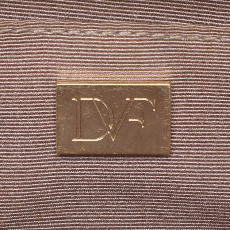 Pre Owned Diane Von Furstenberg Tonda Black Leather Minaudière Clutch