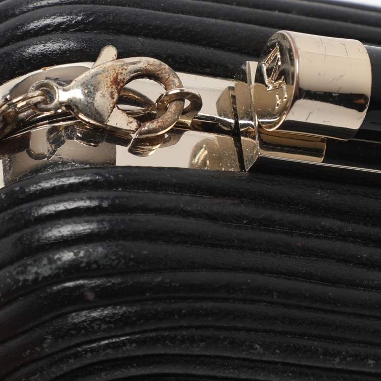 Pre Owned Diane Von Furstenberg Tonda Black Leather Minaudière Clutch