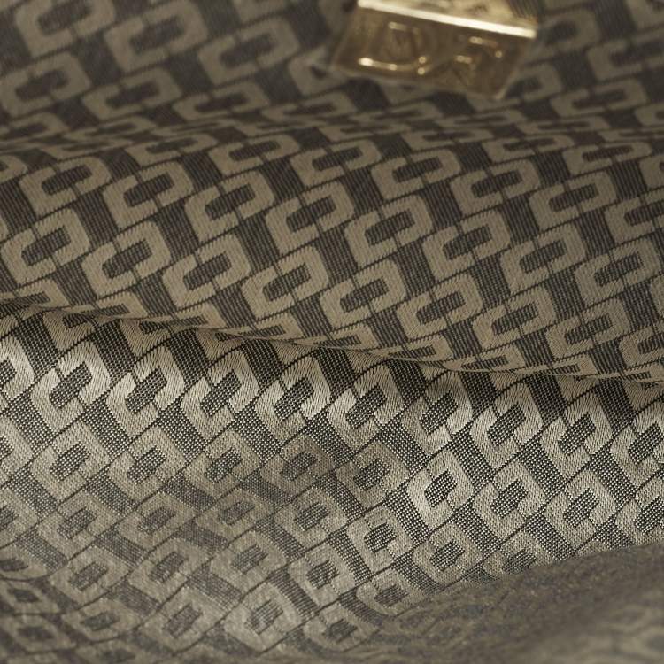 Pre Owned Diane Von Furstenberg Flirty Lips Metallic Beige Leather Shoulder Bag