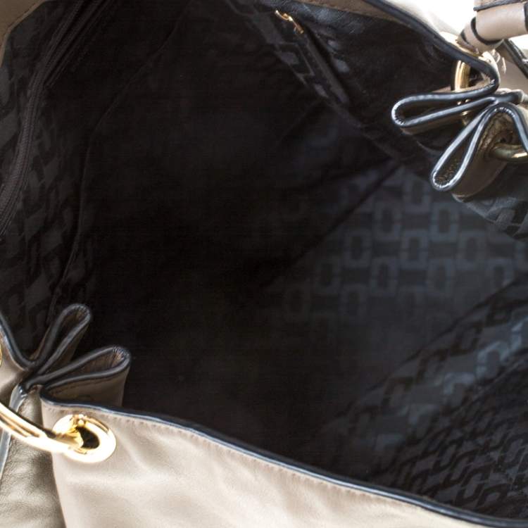 Pre Owned Diane Von Furstenberg Dark Khaki Leather Shoulder Bag