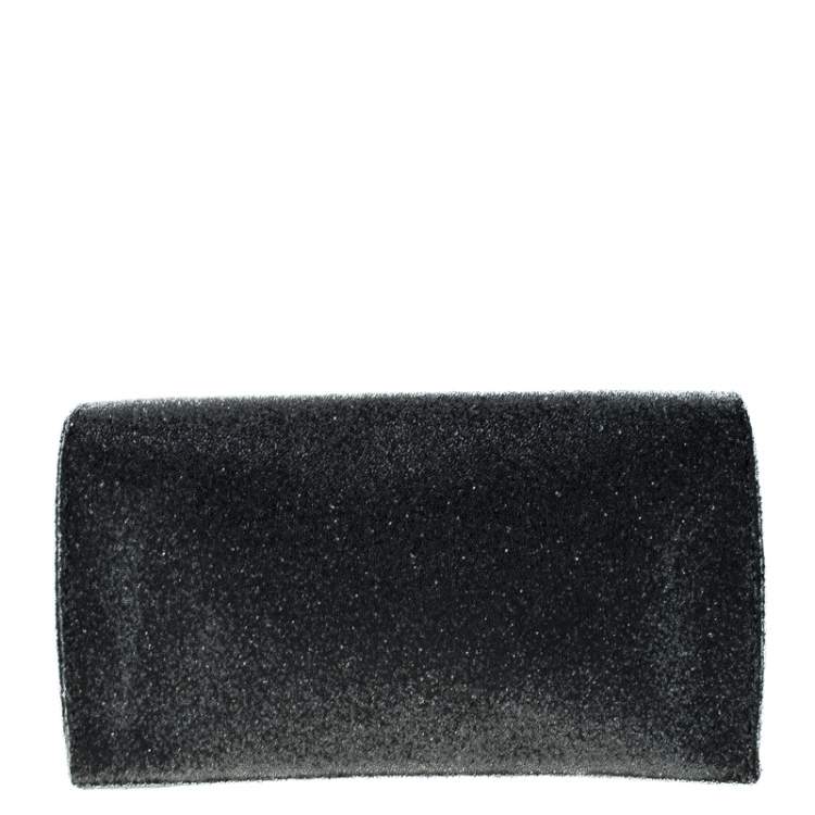 Pre Owned Diane von Furstenberg Grey Glass Beads 440 Gallery Uptown Clutch  