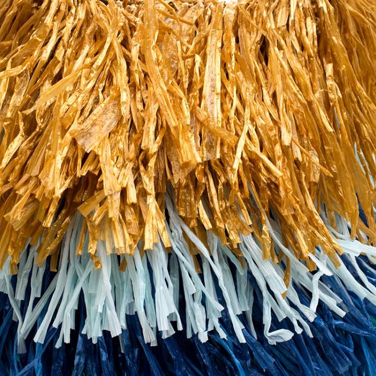 Pre Owned Diane Von Furstenberg Multicolor Raffia and Leather Fringe Shoulder Bag