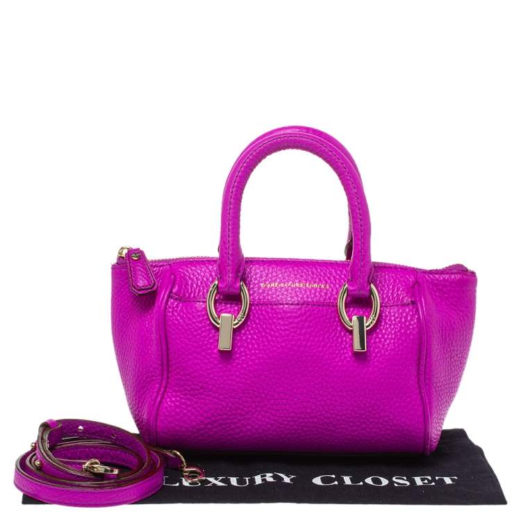 Pre Owned Diane von Furstenberg Purple Grained Leather Mini Sutra Shoulder Bag