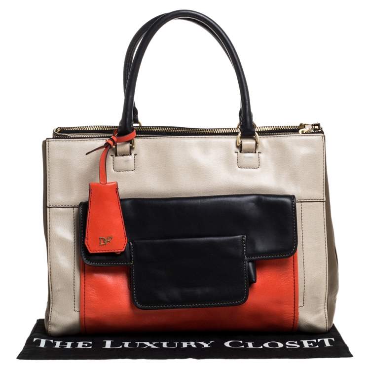 Pre Owned Diane Von Furstenberg Multicolor Leather Satchel