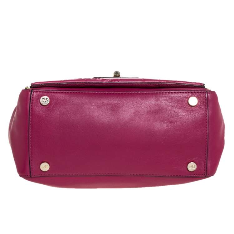 Pre Owned Diane Von Furstenberg Magenta Leather 440 Gallery Envelope Tote
