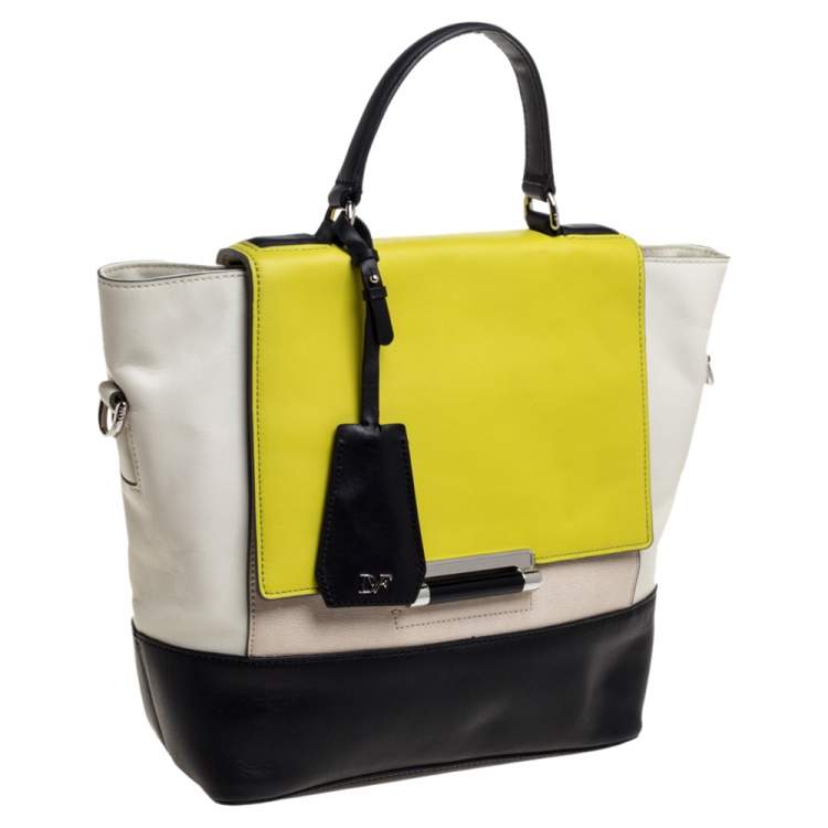 Pre Owned Diane von Furstenberg Multicolor Leather Top Handle Bag