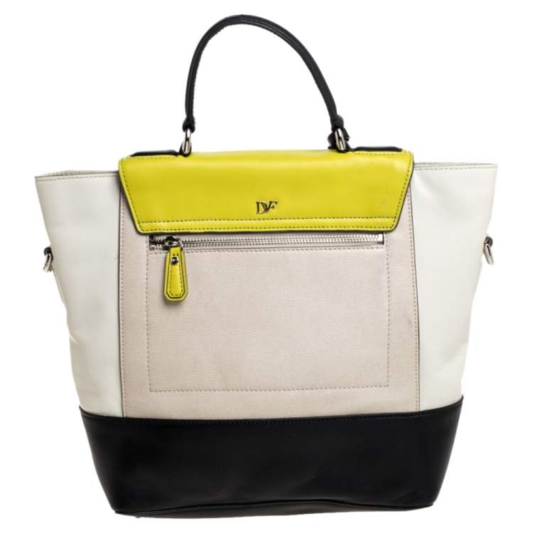 Pre Owned Diane von Furstenberg Multicolor Leather Top Handle Bag