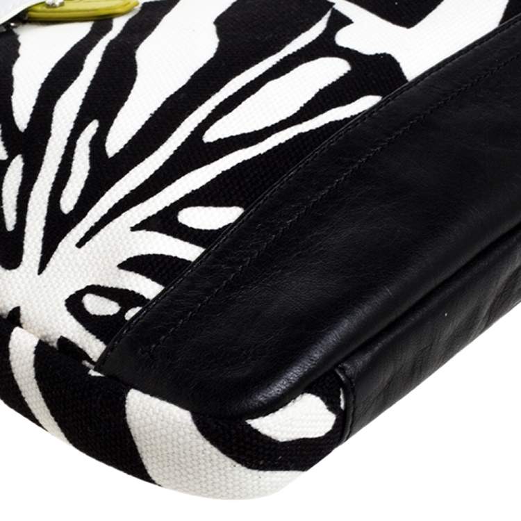Pre Owned Diane Von Furstenberg Multicolor Printed Canvas and Leather Laptop Bag