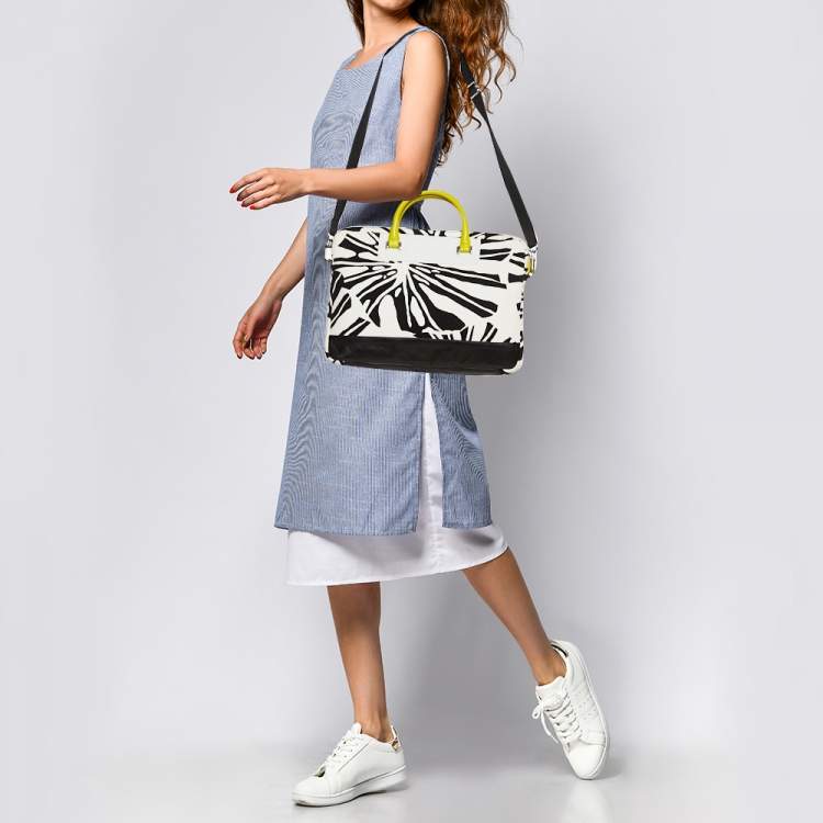 Pre Owned Diane Von Furstenberg Multicolor Printed Canvas and Leather Laptop Bag