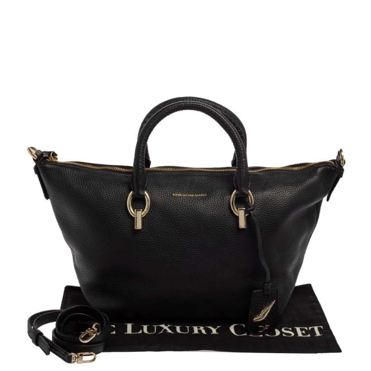 Pre Owned Diane Von Furstenberg Black Leather Sutra Tote