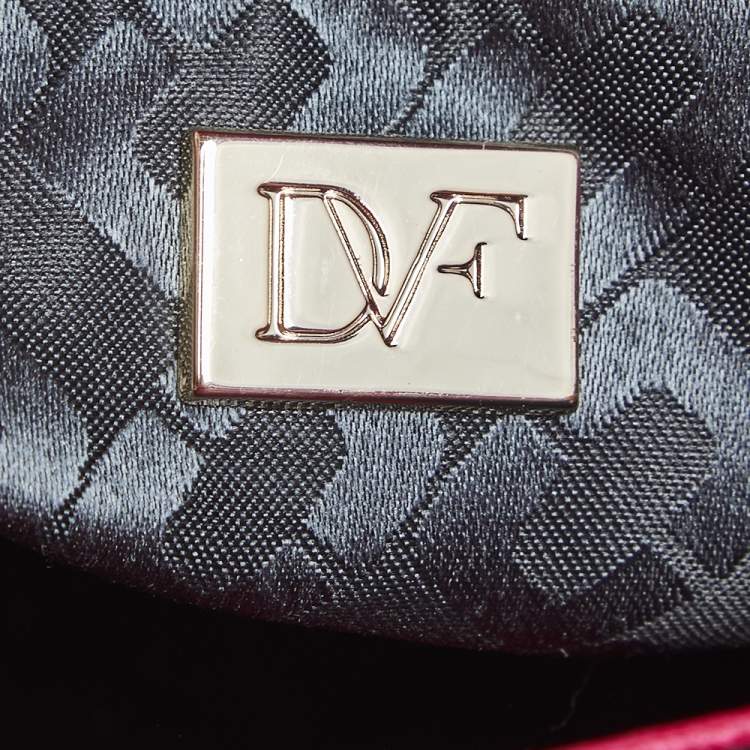 Pre Owned Diane von Furstenberg Fuchsia Leather On The Go Tote