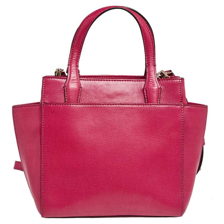 Pre Owned Diane von Furstenberg Fuchsia Leather On The Go Tote