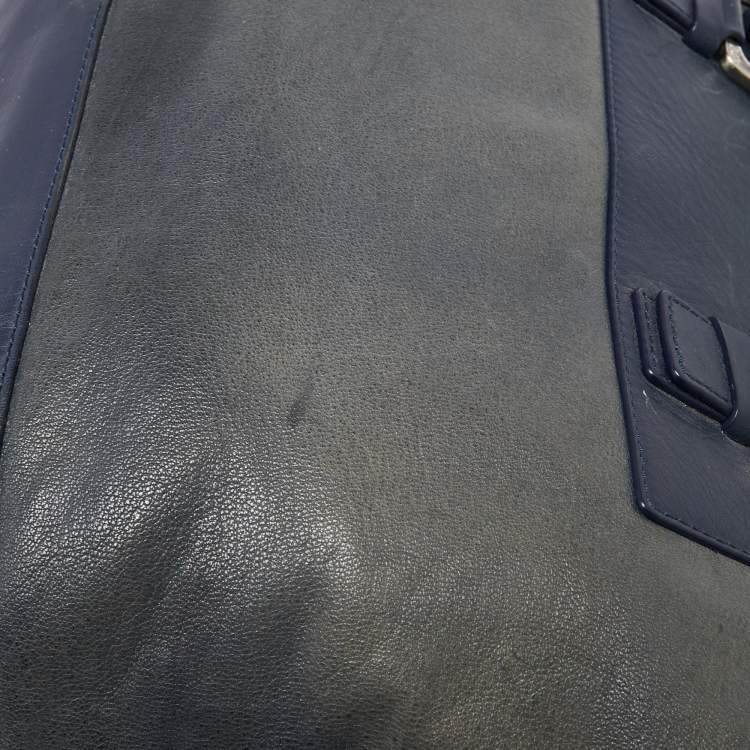 Pre Owned Diane Von Furstenberg Blue Leather Satchel 