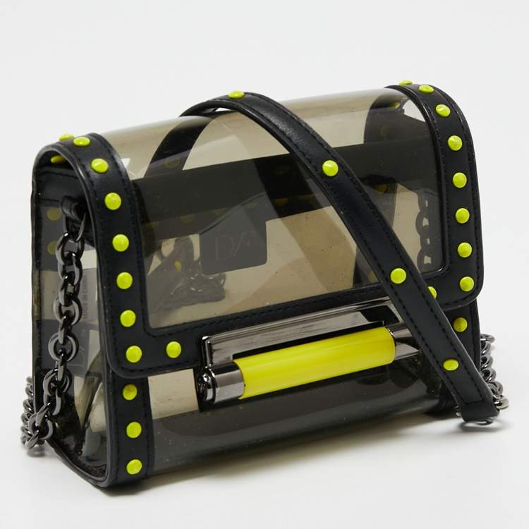 Pre Owned Diane Von Furstenberg Black Plexi  Shoulder Bag