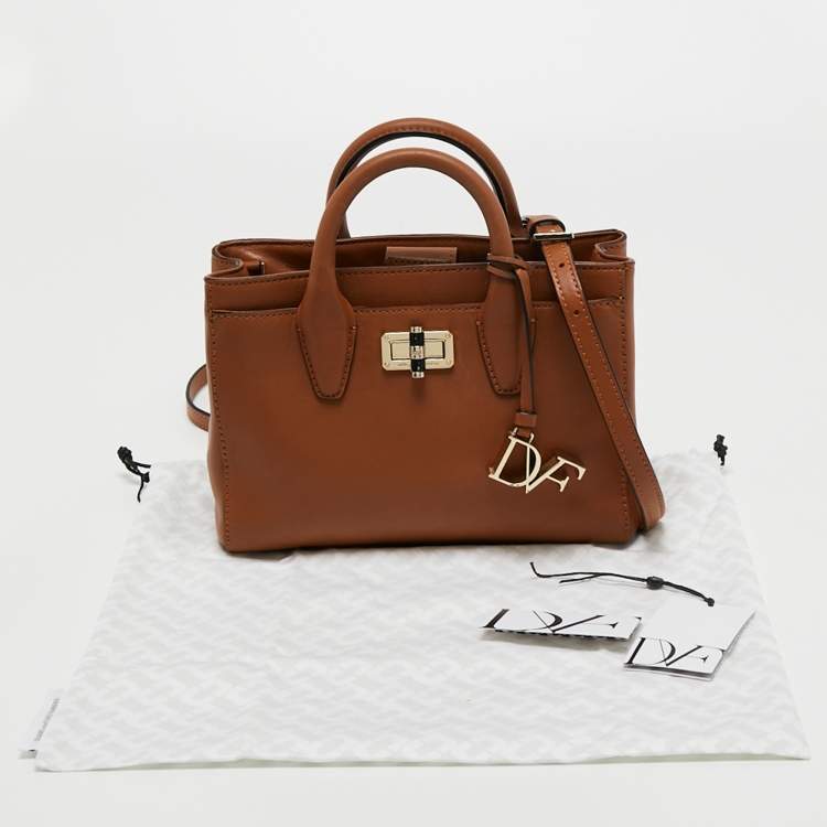 Pre Owned Diane von Furstenberg Tan Leather Mini Gallery Viviana Tote