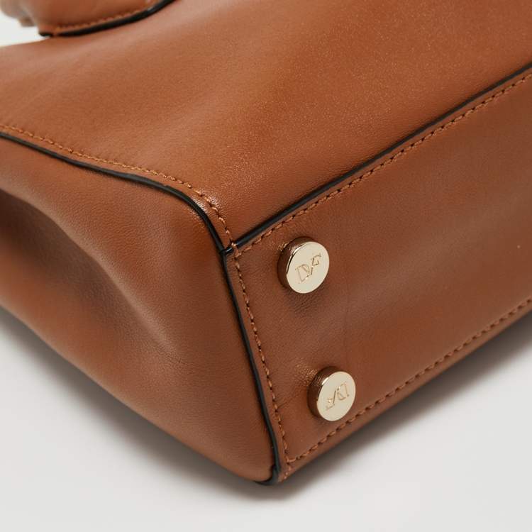 Pre Owned Diane von Furstenberg Tan Leather Mini Gallery Viviana Tote