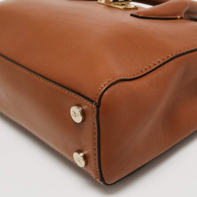 Pre Owned Diane von Furstenberg Tan Leather Mini Gallery Viviana Tote