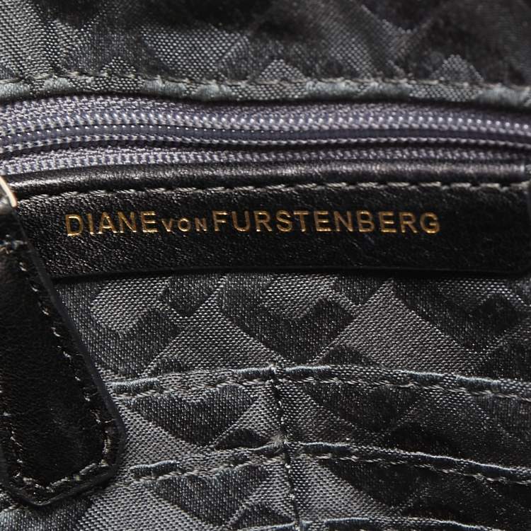 Pre Owned Diane Von Furstenberg Pink Croc Embossed Leather Secret Agent Clutch 